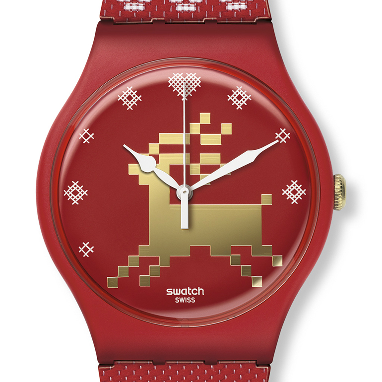 Swatch Red Knit : une édition limitée spécial noël - Watch World Guide